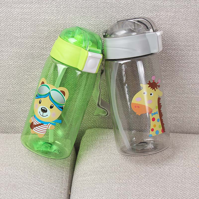 Vauvan tuttipullo pillillä sarjakuva pöllö apina karhu ihana ympäristöystävällinen kannella kannettava pc-muki urheilupulloni 520ml