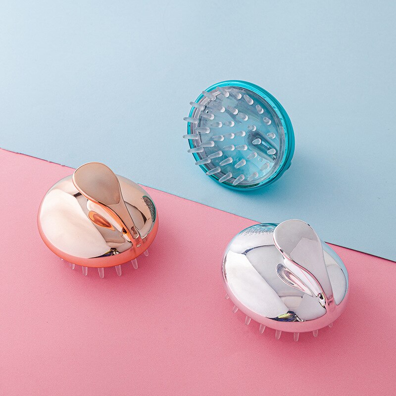 Cepillo de plástico de silicona para champú, peine de masaje de , para lavar el cabello, masajeador de cuero cabelludo, baño y ducha, 1 ud.