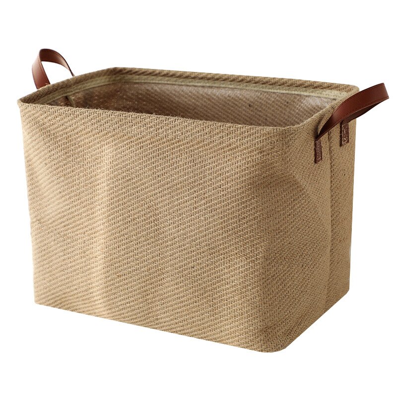 Large Capacity Cotton and Linen Dirty Clothes Laundry Basket Folding Square Magazine Books Storage Box: A