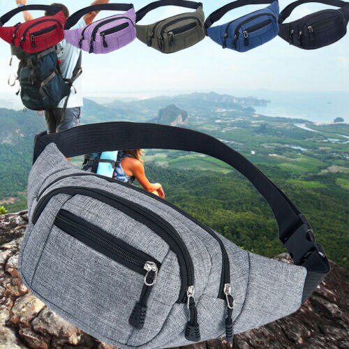 Travel Bum Bag Fanny Pack Waist Bag Zipped Outdoor Sports Shoulder Bag Pouch