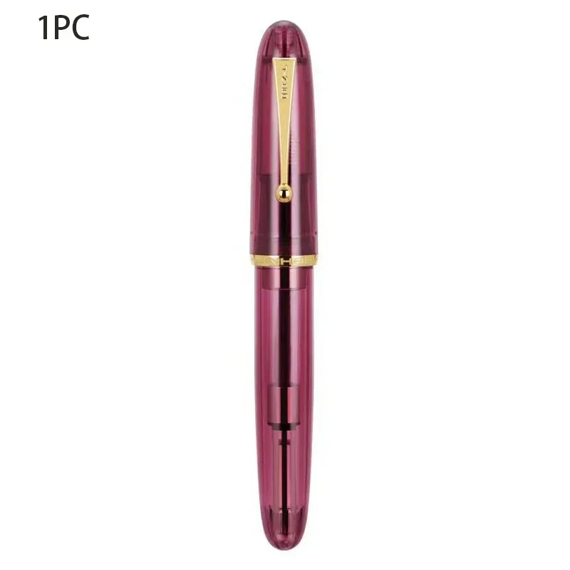JinHao 9019 pluma estilográfica de lujo acrílico transparente Spin Pen F M papelería suministros escolares de oficina pluma de escritura