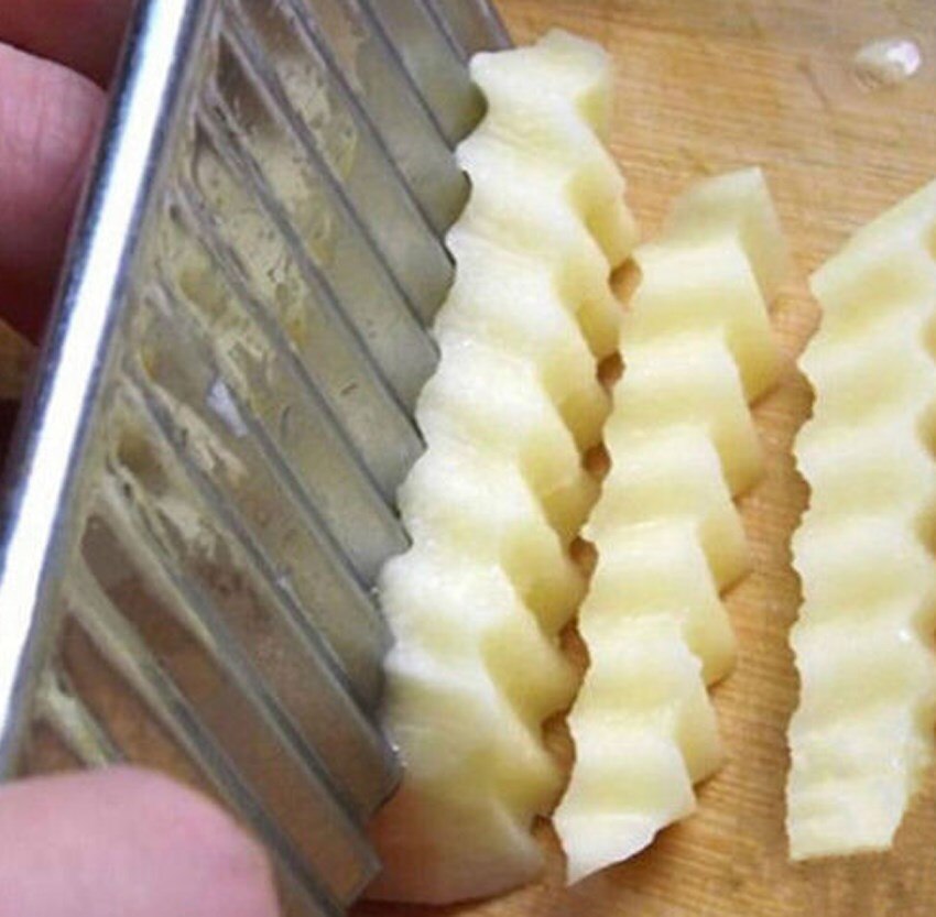 Stainless Steel Potato Chip Dough Vegetable Crinkle Wavy Cutter Blade Tool