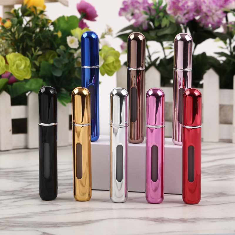 8/10 ml Mini Tragbare Nachfüllbare Parfüm Flasche Zerstäuber Pumpe Aluminium sprühen Flasche Kosmetische Behälter Reise machen-hoch-Werkzeug