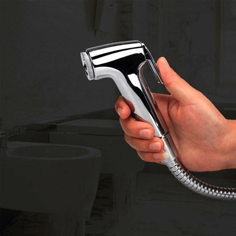 bidet toalett sprøyte sett-håndholdt sett-dårlig hånd dusj selv ren rustfritt dusj bidet sprøyte slange holder