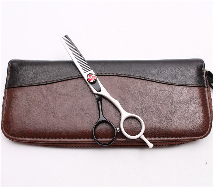 5.5 "16 cm gravure Logo blanc coupe ciseaux éclaircissement ciseaux cheveux humains ensemble coiffure fournitures C1018: C1018 Bai T 5.5YY