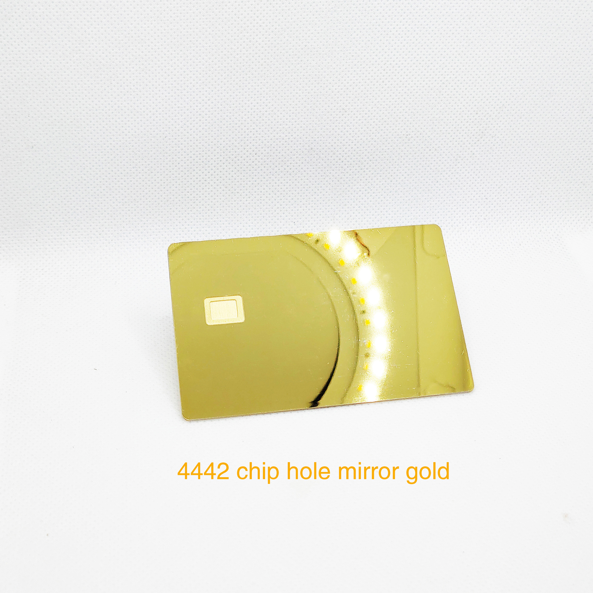 1 Piece 0.8mm Credit Card Size Mirror Reflective Printable Metal Membership Polished Card With Chip Slot and Signature Bar: Khaki