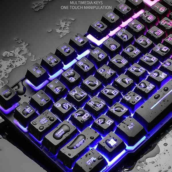 ZIYOU LANG Wired Gaming Keyboard Mechanical Feeling Backlit Keyboards USB 104 Keycaps Russian Keyboard Waterproof Computer Game