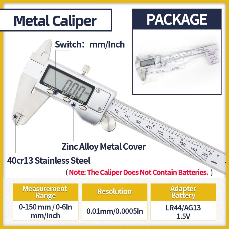 Dial Caliper Metal Vernier Caliper With Dial Indicator Stainless/Carbon Steel Gauge Measuring Tools Micrometer Pied A Coulisse: Metal Caliper