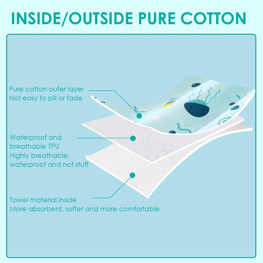 Baby Diaper Skirt Baby Waterproof Cloth Diaper Leak-proof Mattress Washable Cotton Children Urine-proof Bed Skirt Pants