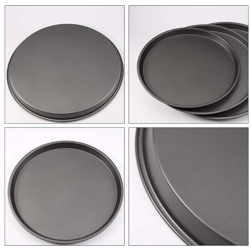 9/10/11/12-Inch Non-Stick Pizza Pan Carbon Steel Pizza Oven Tray Shallow Round Pizza Plate Pan Roasting Tin Baking Tools