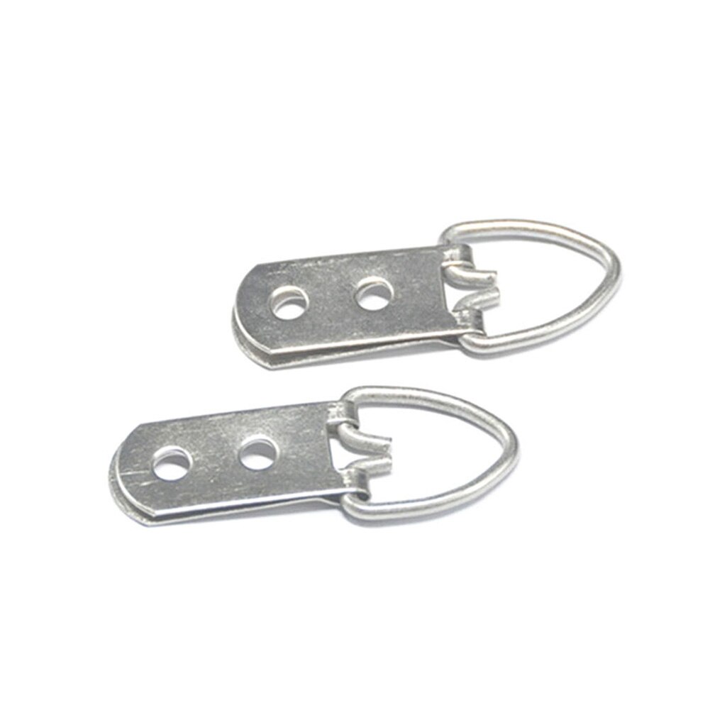 50pcs Wall Mount For Painting Small D Ring Clasp Clock Picture Hanger Hardware Double Holes Home Artwork Cross Stitch Heavy Duty
