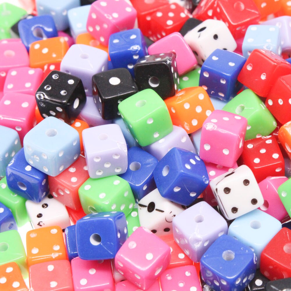 200 szt mieszane kości akrylowe odstępnik koraliki 6x6mm