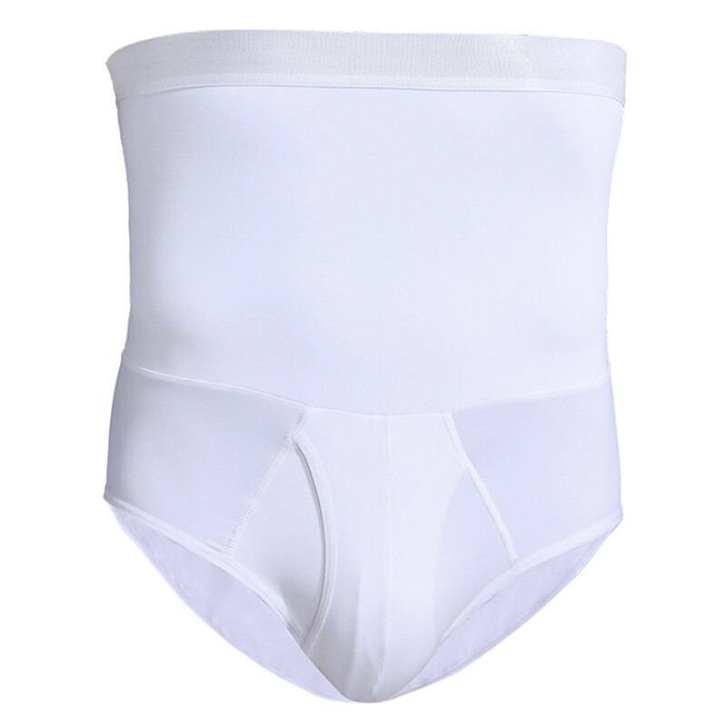 Men Body Shaper Waist Trainer Slimming Shorts High Waist Shapewear Modeling Panties Boxer Briefs Stretch Underwear: White / M