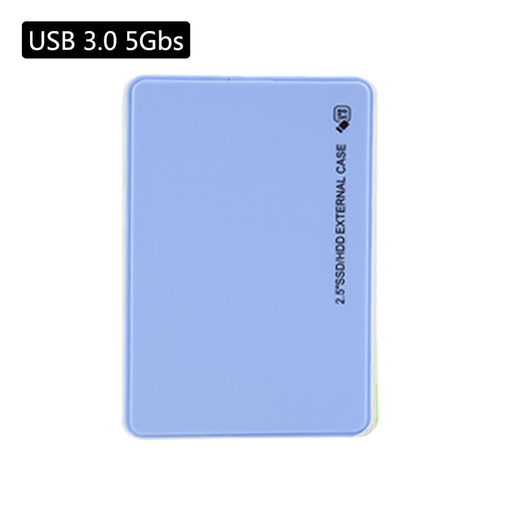 Protable 2.5 tommer usb 3.0 hdd tilfælde sata til usb 3.0 ekstern harddisk kabinet 5 gbps ssd harddisk kasse hdd box kabinet: Usb 3.0 5 gbs blå