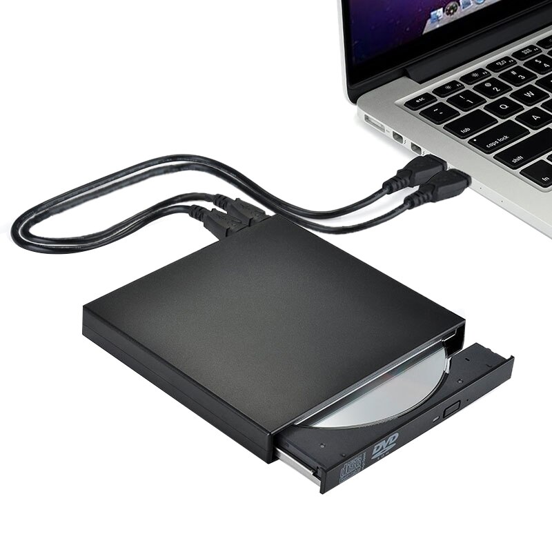 Eksternt DVD-drev Optisk Drev USB 2.0 CD-RW Brennbar Bærbar for Bærbar Windows PC (Hvit)
