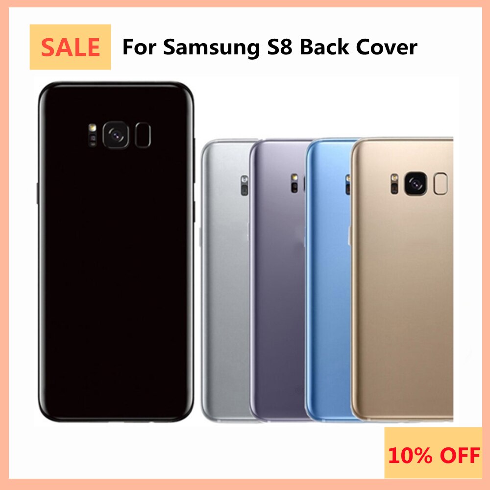 For Samsung Galaxy S8 G950F Back Housing Battery Cover Rear Door Glass + Camera Lens For Samsung S8 Back Glass