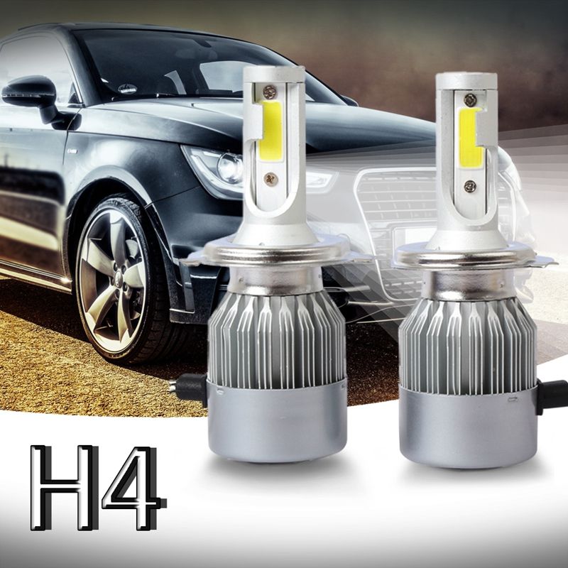 2pcs C6 LED Auto Koplamp Kit COB H4 36W 7600LM Wit Licht Lampen