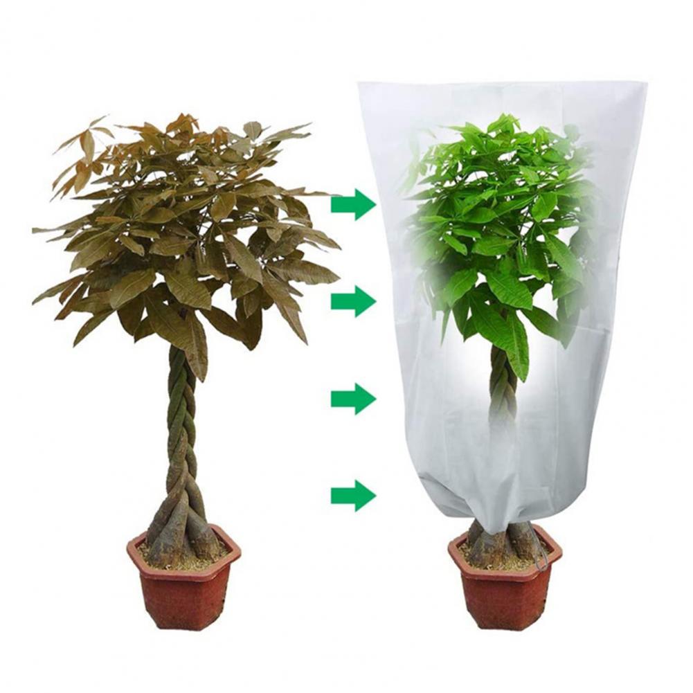 50 Drawstring Winter Frost Cover Wide Application Non Woven Fabric Warm Plant Protection Cover Bag for Home