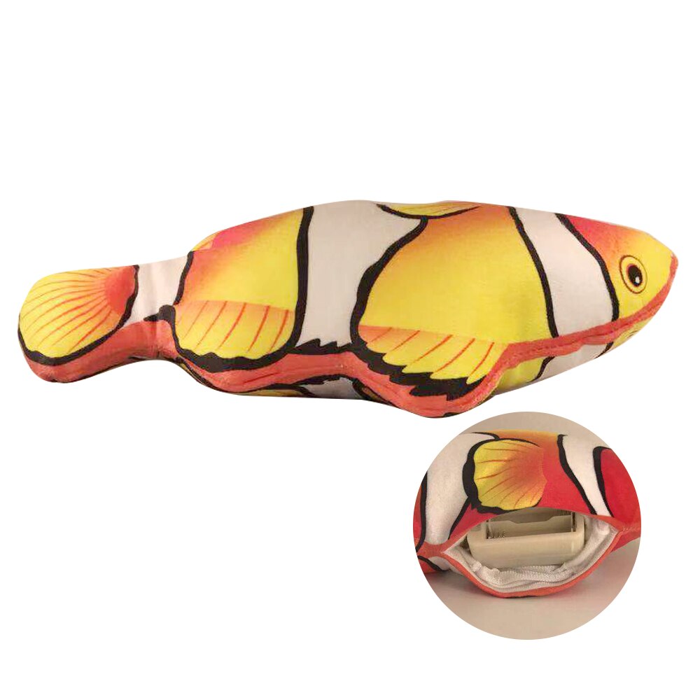 Electronic Cat Toy Cat Fish Toys Cats Chewing Playing Biting Supplies USB Charging Simulation Fish Toy Dropshiping 20/30/40cm: E-34cm  battery
