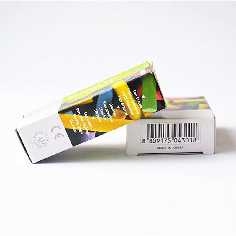 Juego de 10 unids/set de tiza colorida coreana sin polvo, bolígrafo de tiza no tóxico, caja sin polvo, tizas para niños, suministros de papelería escolar