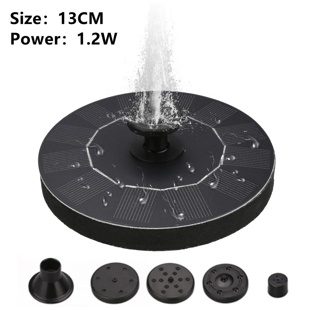 Solar Fountain Led Solar Water Fountain with LED Lights for Outdoor Landscape Garden Decor Floating Pool Fountain Solar Pump: C 1.2W No LED