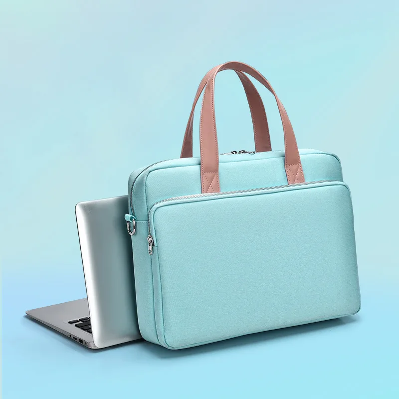 Stødsikker messenger laptop taske 14,15,16 tommer, håndtaske dokumentmappe mand dame skuldertaske til macbook notebook tablet pc taske: 13 " / Grøn