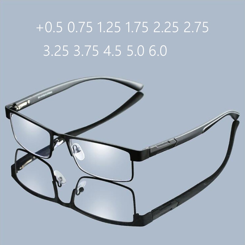 Rbenn metal frame men óculos de leitura do vintage negócios hyperopia eyewear masculino óculos de leitura + 1.25 1.75 2.75 3.75 5.0 6.0