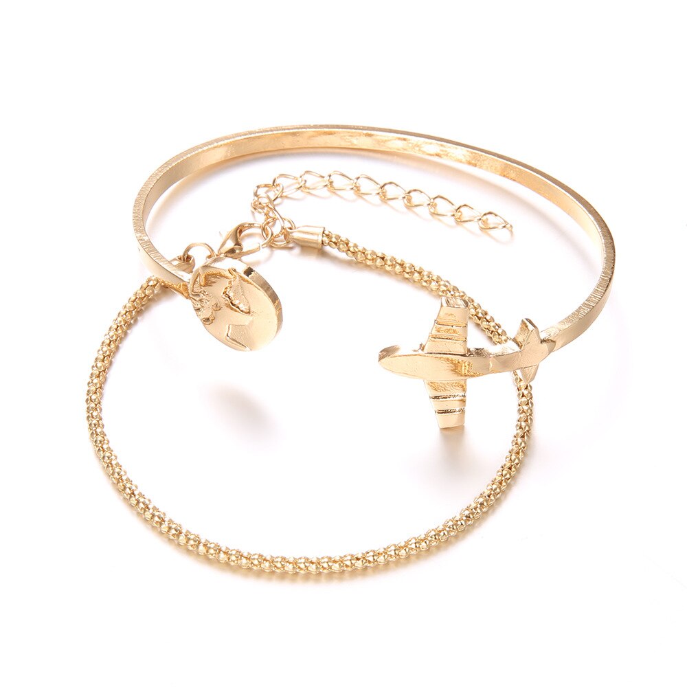 CANZE stile coreano nuovo braccialetto per le donne oro piccolo piano tendenza braccialetto accessori braccialetto 2 pezzi gioielli all&#39;ingrosso