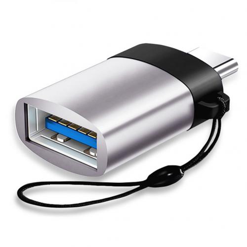 Mini adaptador portátil USB 3,0 de alta velocidad, convertidor de transferencia de datos OTG macho a hembra para samsung galaxy s8, s9, note 8, a5: Plata