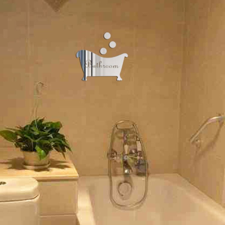 Miroir autocollant pour décor à la maison 3d Stickers muraux salle de bain accessoires de décoration pour salle de bain autocollants pour carreaux étanche