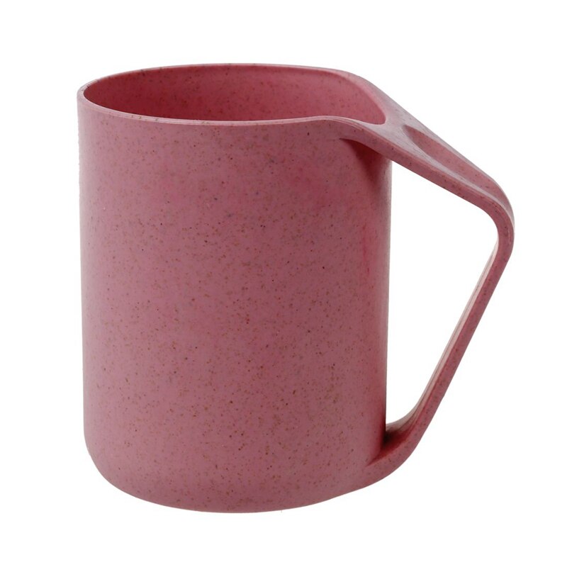 2X Onbreekbare Creatieve Koffie/Thee Mok Cup Tarwe Stro + Voedsel Grage Pp Plastic Kleur: roze &amp; Beige: Default Title