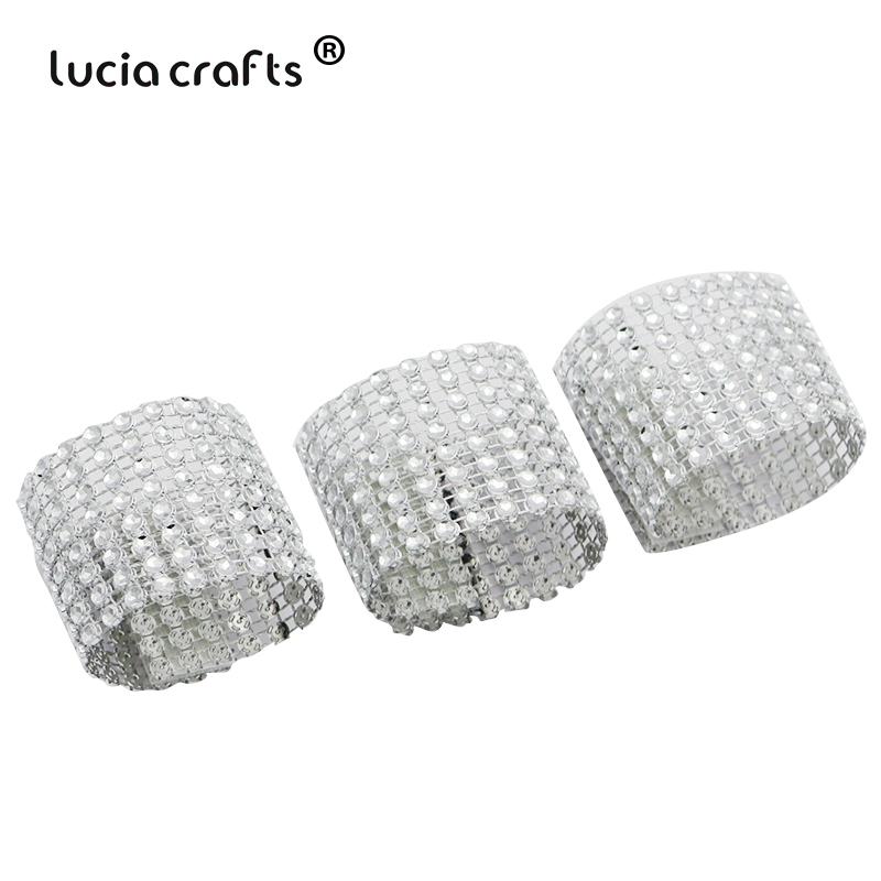 5/10 stücke 13cm * 4cm Gold Silber Strass Kette Gittergewebe wickeln Band Tüll Kristall Rolle Klebeband DIY Kuchen hochzeit Dekorationen 030007021
