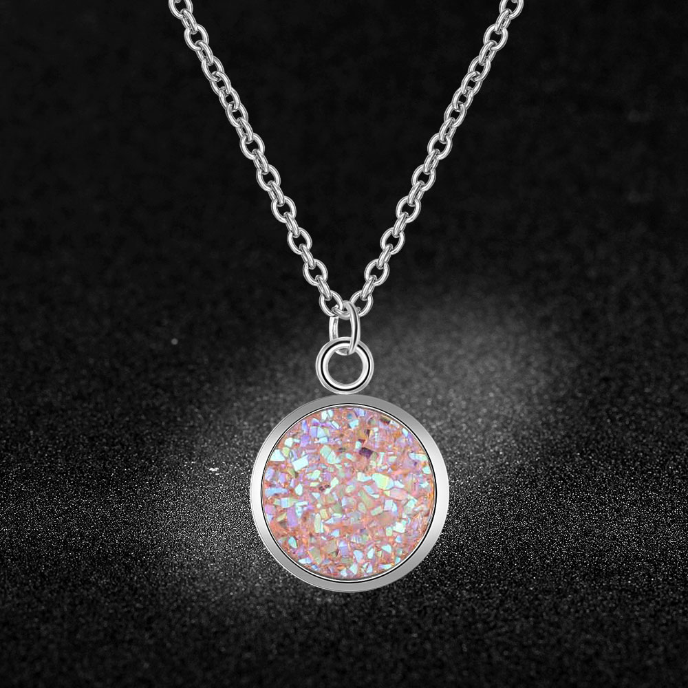 AAAAA 100% Roestvrij Staal Shining Resin Charm Ketting voor Vrouwen Nooit Aantasten Sieraden Ketting: JN149-3