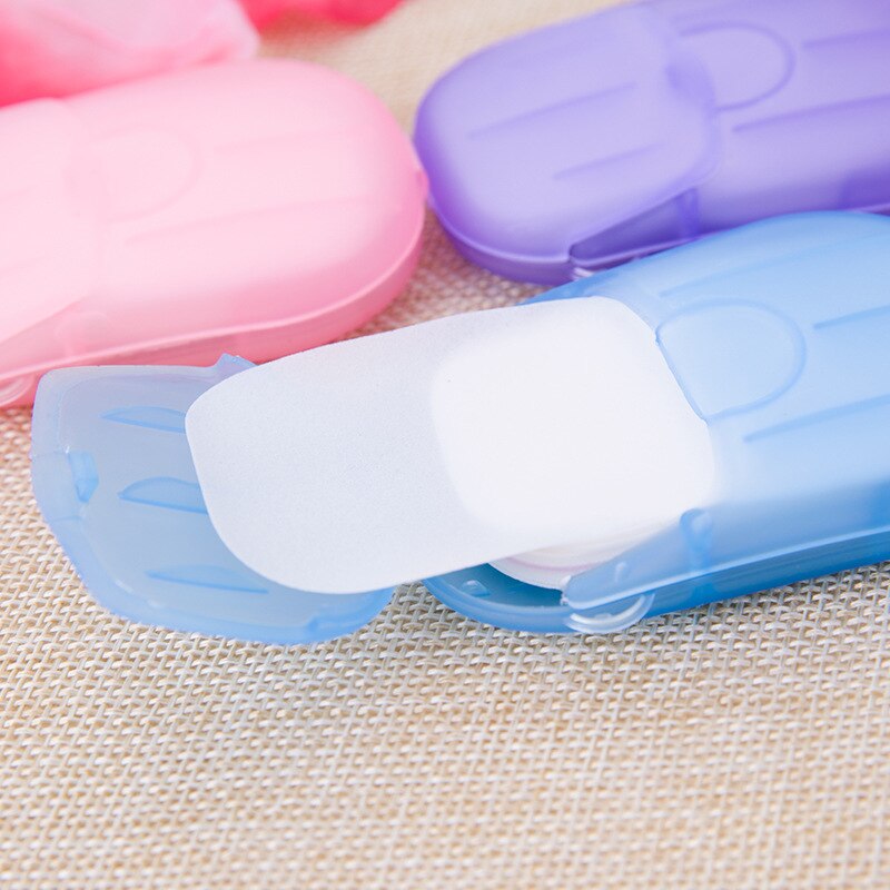 20 40 60 100 120PC/Box Travel Hand-washing Soap Paper Multifunctional Sliced Cleaning Paper Disposable Boxed Mini Soap