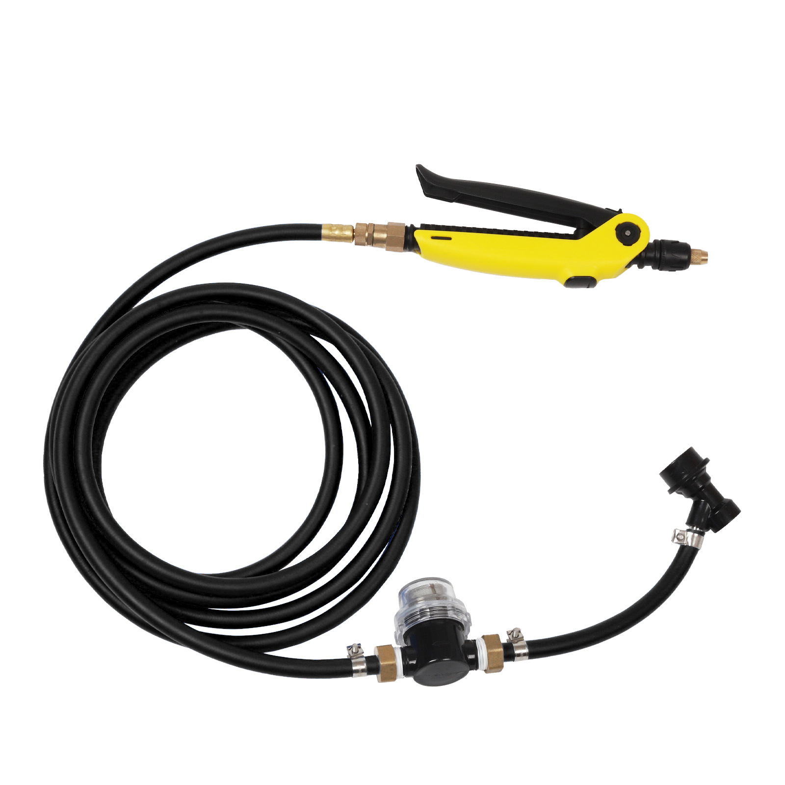 Pistolet à eau haute pression, outils de lavage de voiture, dispositif de nettoyage de tuyaux d'eau avec filtre avec tuyau de 19 pieds de Long, forte puissance de nettoyage: Incolore