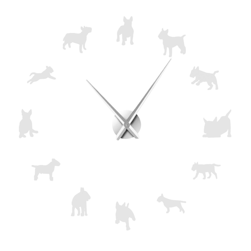 Dog Pet Frameless Giant Wall Clock With Mirror Effect Sausage Dog Large Clock Wall Watch DIY Mirror Effect Dachshund Wall Art: Silver A