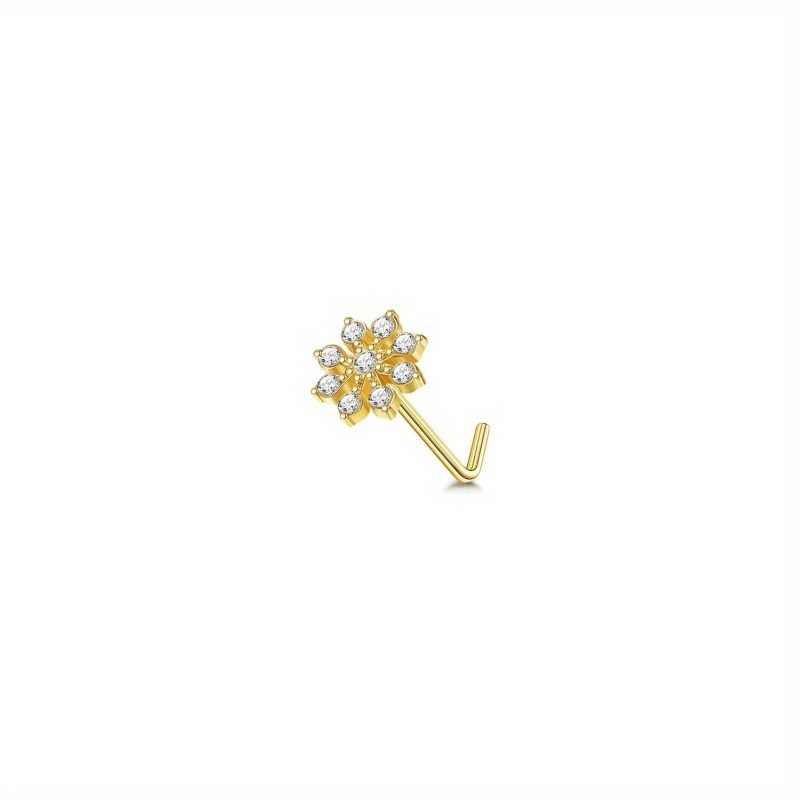 Drperfect 1pc 22g næsestikker l-formede næseringe til kvinder opal cz hjerte sommerfugl næsepiercing smykker: Titanium belagt