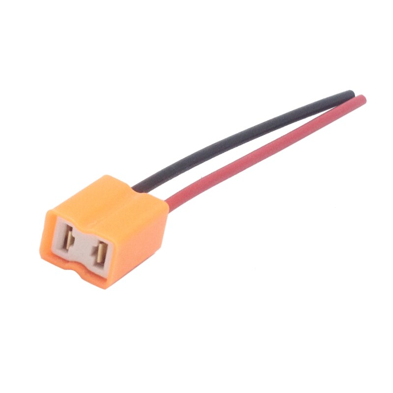 Portalámparas de bombilla Led de cerámica H7, adaptador de enchufe de cerámica, Cable de cobre, Conector de bombilla H7, 2 uds.