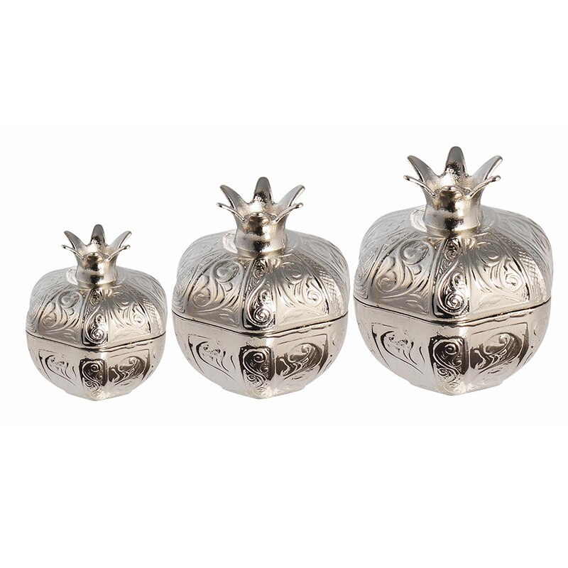 Granaatappel Miniatuur Turkse Deligt Snoep Suikerpot Vintage Antieke Stijl Unieke Home Decor Keuken 3 Stuks Set
