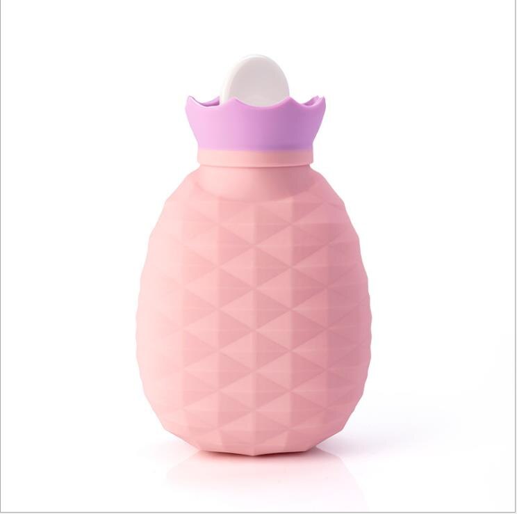 200Ml Multi-Functionele Ananas Vorm Warmwaterkruik Explosieveilige Koud Of Warm Siliconen Hand Flessen Kids zand Speelgoed: Roze