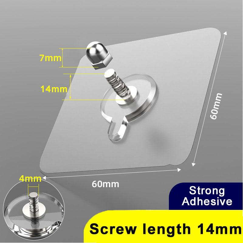 2-10Pcs Screw Wall Hooks Self Adhesive Hangers Seamless Nail Screw Free Sticker Hook for Wall Mount Kitchen Bathroom Home Office: L / Dark Khaki