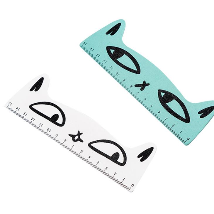 1 st kawaii 15cm färskt godis färg djur husdjur katt trä linjal mäta raka linjaler ritverktyg studenter brevpapper
