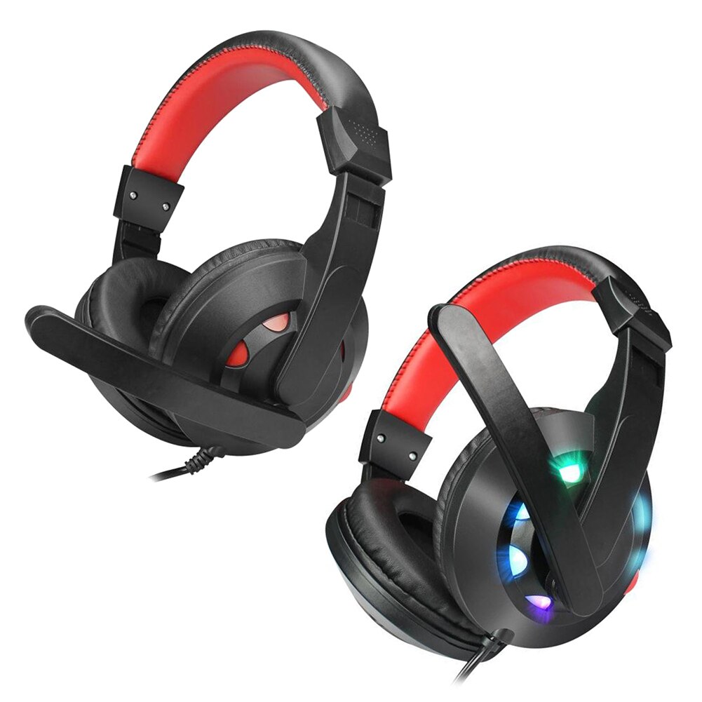 Gaming Headphone 3.5mm Wired Headset Stereo Deep Bass Over-Ear Headphone with Microphone for Laptop Tablet Gamer