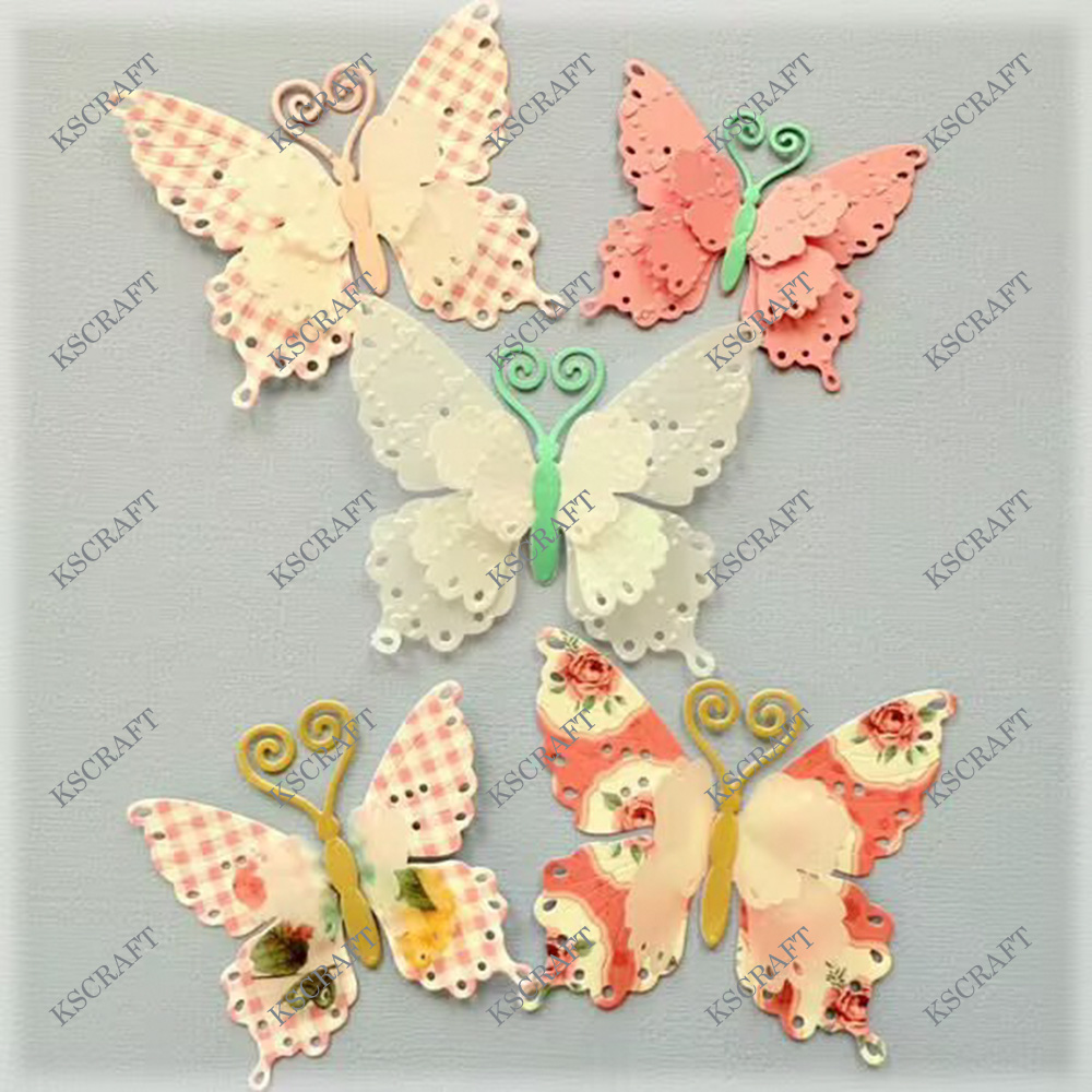 KSCRAFT gelaagde vlinder stansmessen stencils voor DIY scrapbooking decoratieve embossing DIY papieren kaarten