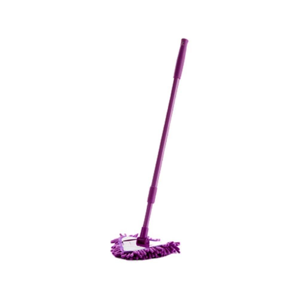 180 graders drejelig justerbar trekant rengøring moppe væg loft rengøringsbørste moppe vask støvbørste husholdningsrengøringsværktøj: Lilla moppe