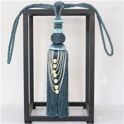 2 stks/paar Gordijn Tieback Bandjes Haken Houder Opknoping Bind Touwen Riem Gordijn Accessoires Tiebacks Tassel Fringe Borstel Decor: Blauw