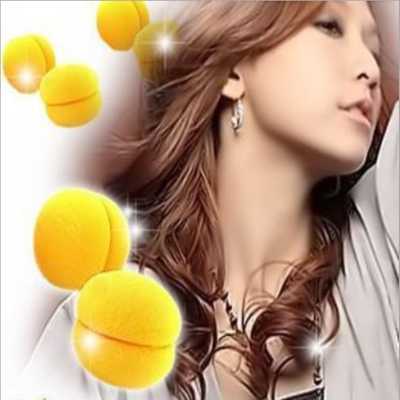 6 unids/set de rulos de bolas para el pelo, rulos, esponja para el cuidado del cabello DIY, pelotas suaves, rulos de esponja de espuma para rizar, herramientas mágicas de peinado