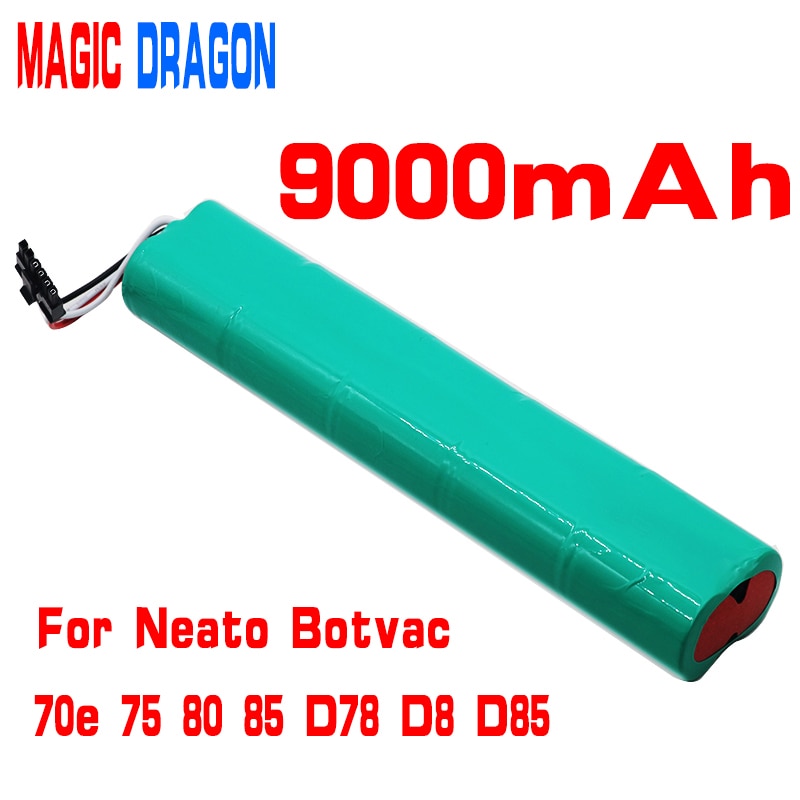 Opgradering 9000 mah 6000 mah 12v ni-mh batteri til neato botvac 70e 75 80 85 d75 d8 d85 støvsugere genopladeligt batteri