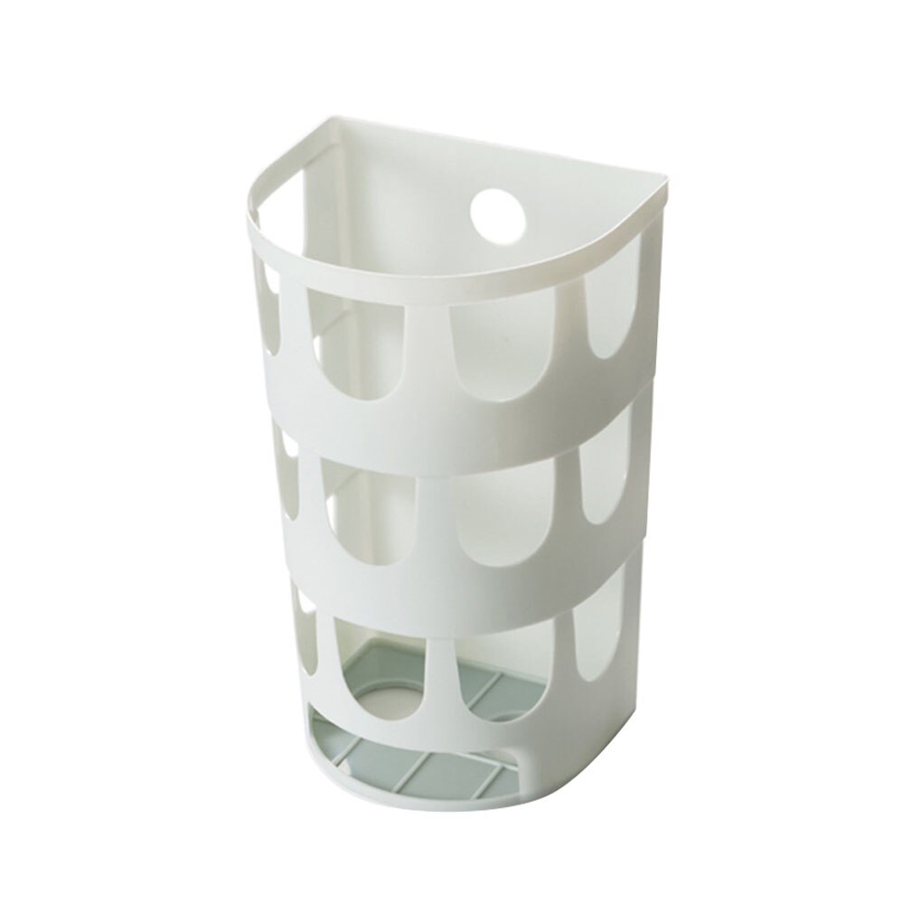 Vægmonteret affaldsposer bakke opbevaringsboks multifunktionelle plastposer holder rack køkken bordservice diverse arrangør: Nr. .3