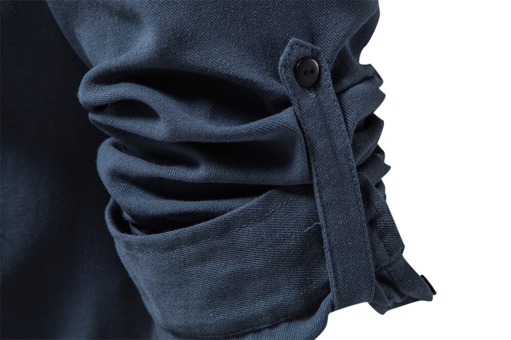 AIOPESON Spring 100% Cotton Hooded Thin Jacket for Men Long Sleeve Pocket Slim Fit Retro Zipper Mens Shirts Outwear Men Clothing